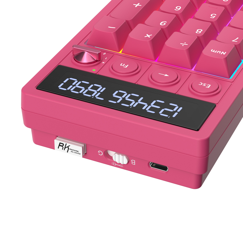 Teclado Royal Kludge RKM20 RGB Hot-Swappable Switch Violet Berry Red