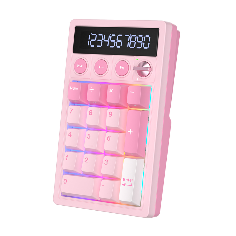 Teclado Royal Kludge RKM20 RGB Hot-Swappable Switch Violet Pink Melody