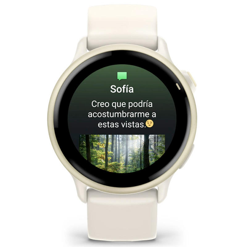 Smartwatch Garmin Vívoactive 6 AMOLED 42mm Dorado Con Correa Blanca