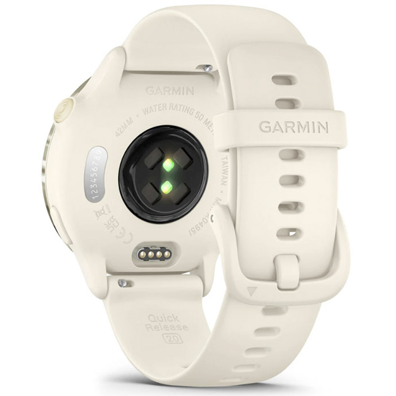 Smartwatch Garmin Vívoactive 6 AMOLED 42mm Dorado Con Correa Blanca
