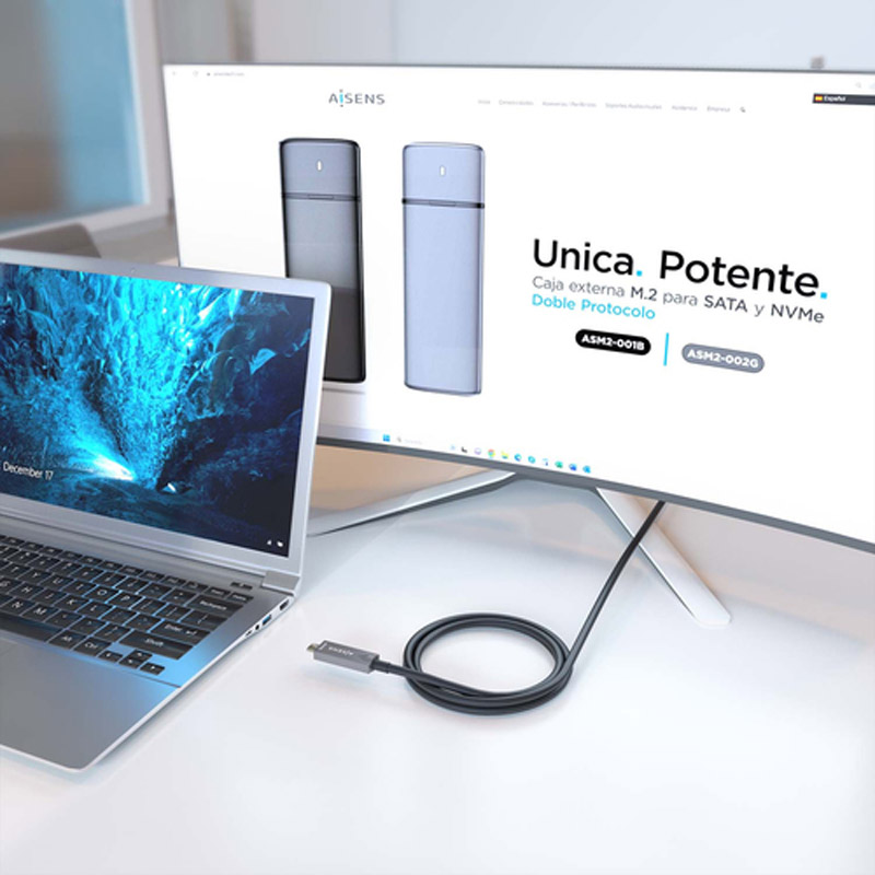 Cable USB Aisens (A157-0884) USB 3.1 Gen2 10Gbps AOC USB-C a USB-C Negro 7.5m
