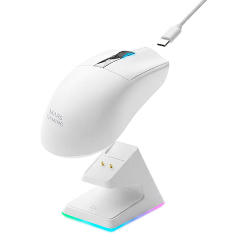 Ratón Mars Gaming MMW-ELITE Gaming Inalámbrico 20000 Dpi Blanco