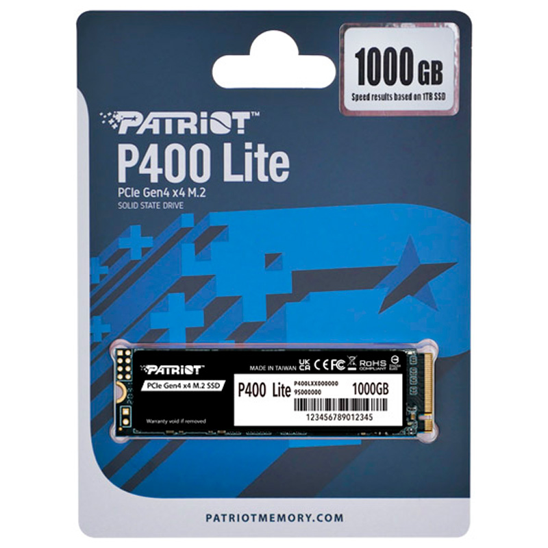 Disco Duro M.2 Patriot P400 Lite 1TB PCIe Gen4 x4 NVMe SSD