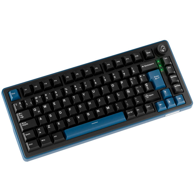 Teclado Ducky OK-M 75 RGB Tri-Mode Hot-Swap Inalámbrico 75% ISO-ES Switches KTT Baby Blue