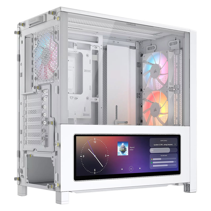 Caja/Torre Corsair Frame 4000D LCD RS ARGB Premium ATX Pantalla Táctil LCD 14.5 pulgadas Cristal Templado Blanco