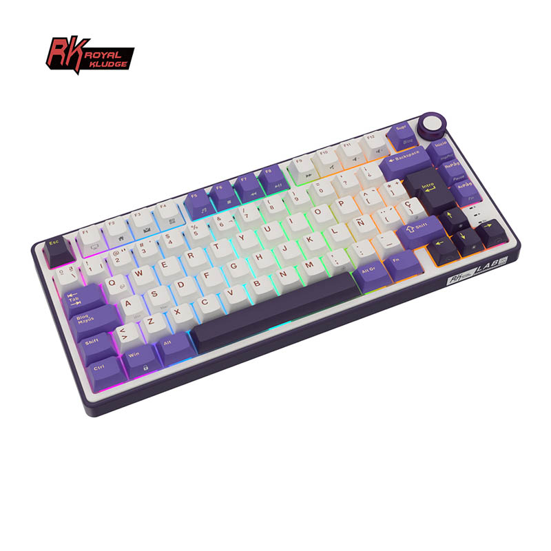 Teclado Gaming Royal Kludge RKR75 ISO-ES Hot-Swappable Switch Silver Speed Blackberry -