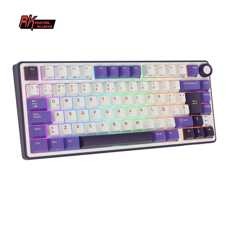 Teclado Gaming Royal Kludge RKR75 ISO-ES Hot-Swappable Switch Silver Speed Blackberry -