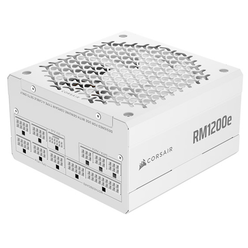 Fuente/PSU Corsair RM1200e Cybenetics Platinum 1200W ATX 3.1 PCIE 5.1 Modular Blanca