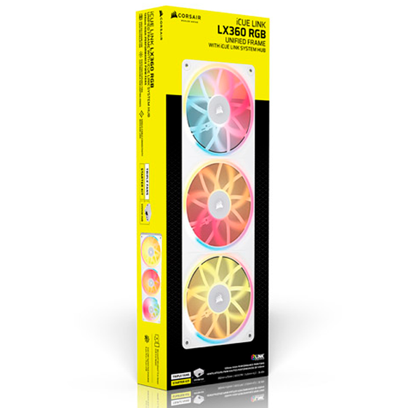 Ventilador Corsair iCUE LINK LX360 RGB Blanco