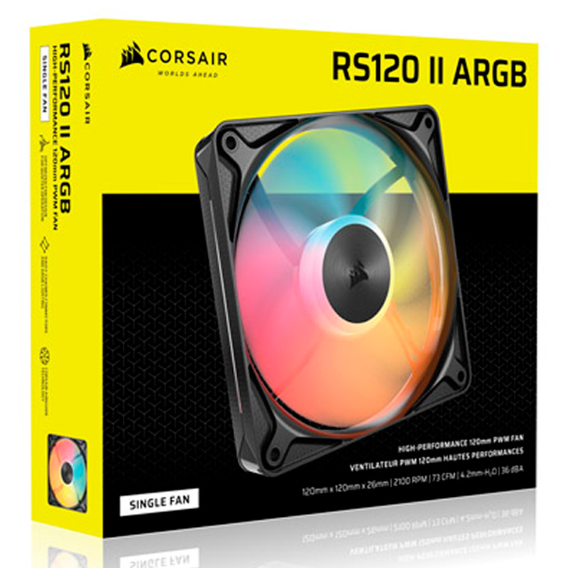 Ventilador Corsair RS120 II ARGB Negro
