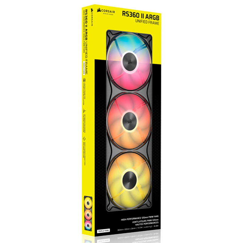 Ventilador Corsair RS360 II Unified Frame ARGB Negro