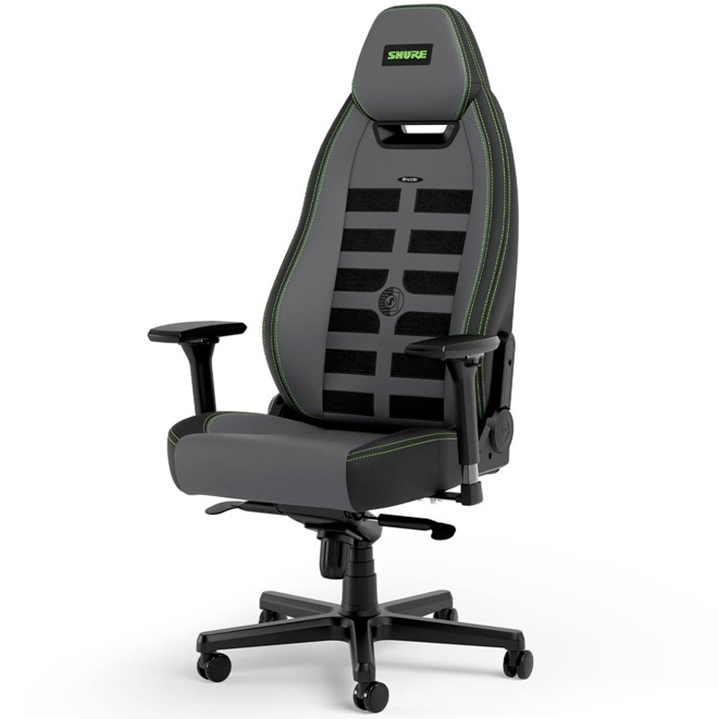 Silla Gaming noblechairs LEGEND Shure Edition Cuero Sintético y Velour Gris/Negra