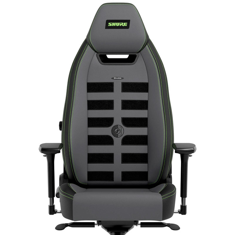 Silla Gaming noblechairs LEGEND Shure Edition Cuero Sintético y Velour Gris/Negra