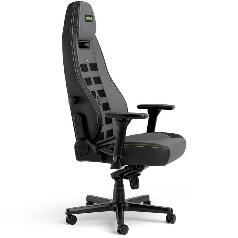 Silla Gaming noblechairs LEGEND Shure Edition Cuero Sintético y Velour Gris/Negra