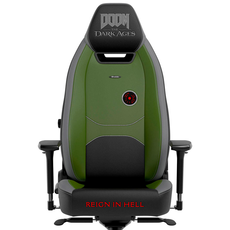 Silla Gaming noblechairs LEGEND DOOM: The Dark Ages Edition Cuero Sintético Verde/Negro