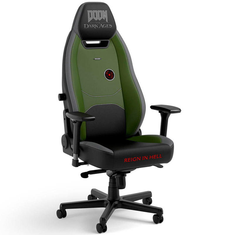 Silla Gaming noblechairs LEGEND DOOM: The Dark Ages Edition Cuero Sintético Verde/Negro