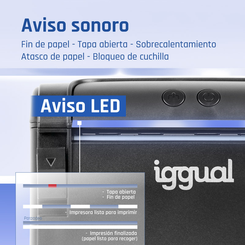 Impresora Térmica iggual TP9000 Para Tickets Triple Interfaz USB + Ethernet + RS232 Puerto RJ11 Negra