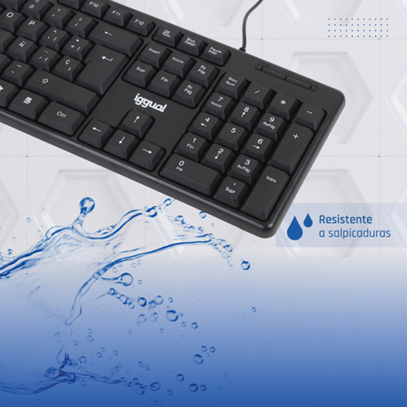 Teclado iggual CK-STANDARD-105T ISO-ES 105 Teclas Silencioso Cable 1.2m Windows/macOS/Linux Negro