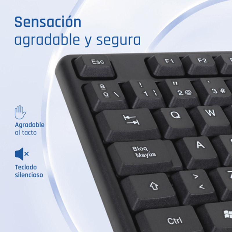Teclado iggual CK-STANDARD-105T ISO-ES 105 Teclas Silencioso Cable 1.2m Windows/macOS/Linux Negro