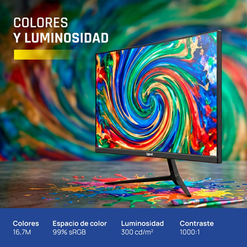 Monitor iggual ML24SMM 24 pulgadas FHD IPS 120Hz 1ms VGA HDMI 1.4
