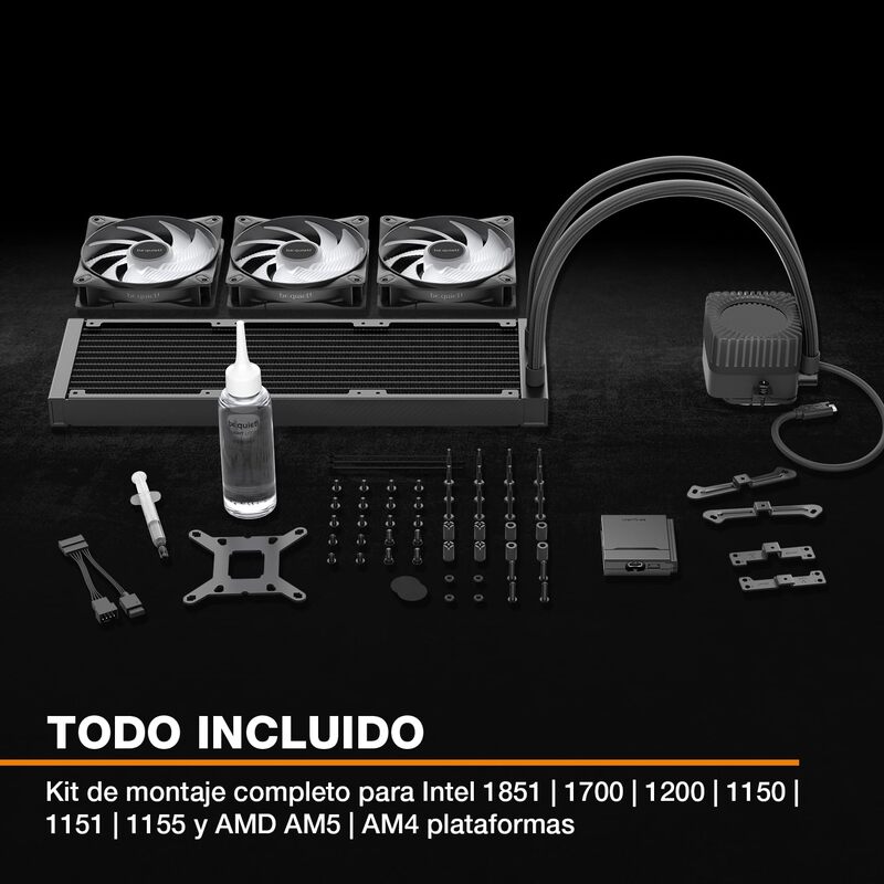 Kit Refrigeración Líquida Be quiet! Light Loop IO LCD 360mm Negro