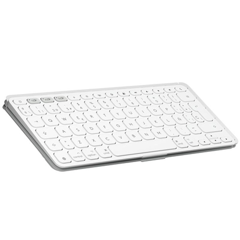 Teclado Logitech Keys-To-Go 2 Multidispositivo (iPadOS/iOS/macOS) Bluetooth Para Apple Gris Pálido