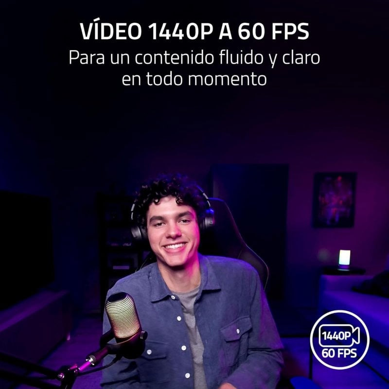 Webcam Razer Kiyo V2 X 1440p QHD 60 FPS Rosa