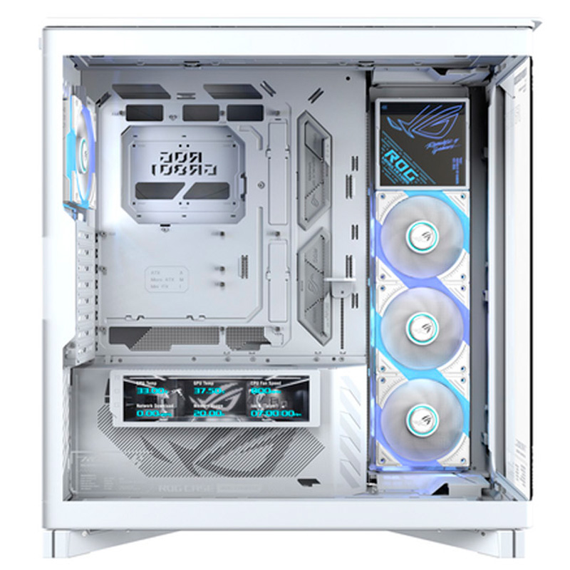 Caja/Torre Asus ROG Cronox GR801 Curve TG ARGB Con Pantalla LCD Blanca