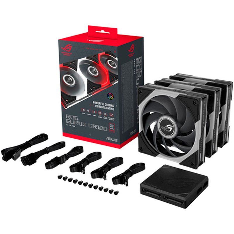Ventilador Asus ROG Eurux GR120 ARGB 120mm Triple Pack Negro