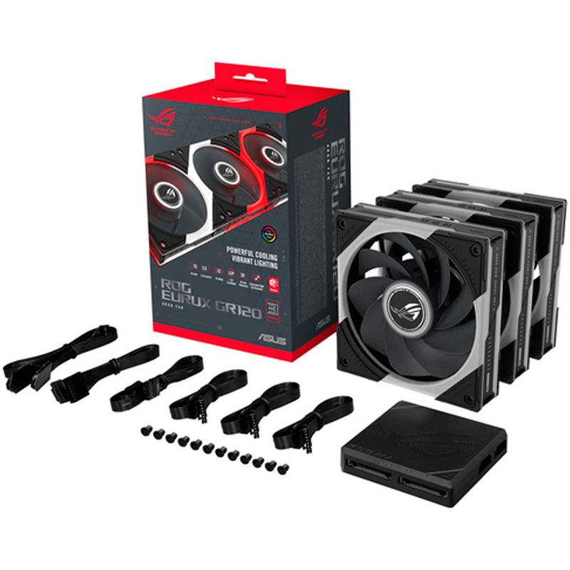 Ventilador Asus ROG Eurux GR120 ARGB Reverse 120mm Triple Pack Negro