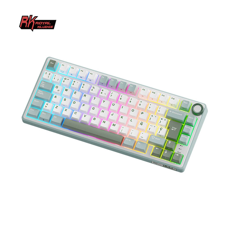 Teclado Gaming Royal Kludge RKR75 ISO-ES Hot-Swappable Switch Brown Skycyan -