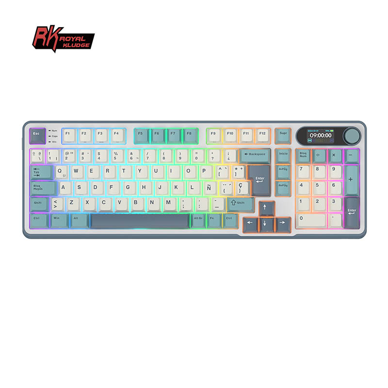 Teclado Gaming Royal Kludge RKS98 ISO-ES Hot-Swappable Switch Brown Wireless Light Cloud -