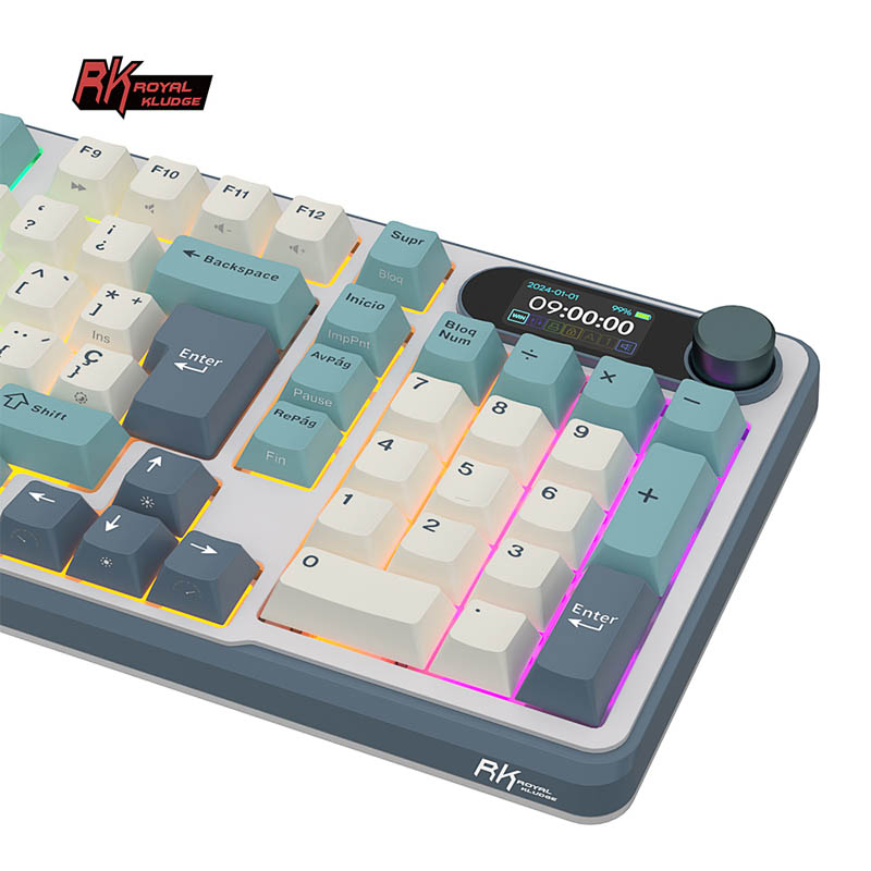 Teclado Gaming Royal Kludge RKS98 ISO-ES Hot-Swappable Switch Brown Wireless Light Cloud -