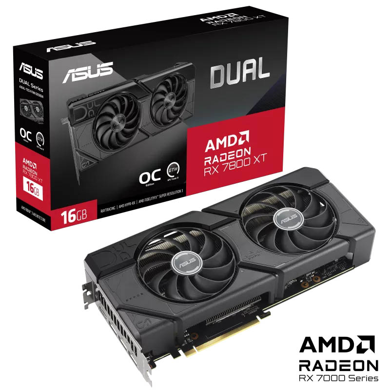 Tarjeta Gráfica Asus Dual Radeon RX 7800 XT OC 16GB GDDR6  -