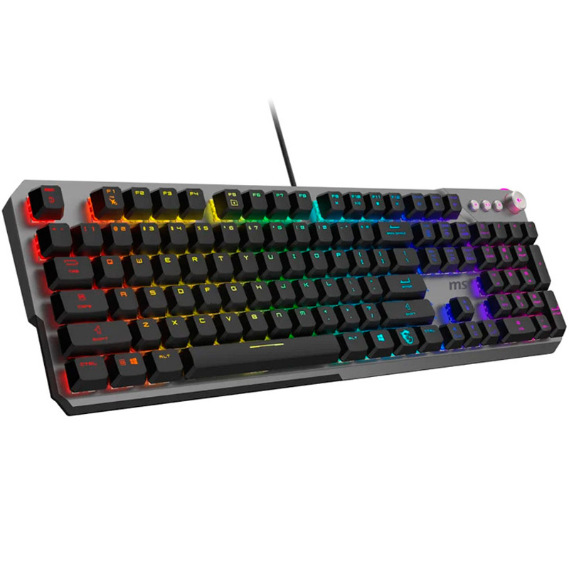 Teclado MSI Strike 600 V2 Silent RGB ISO-ES Kailh Midnight Pro USB Negro
