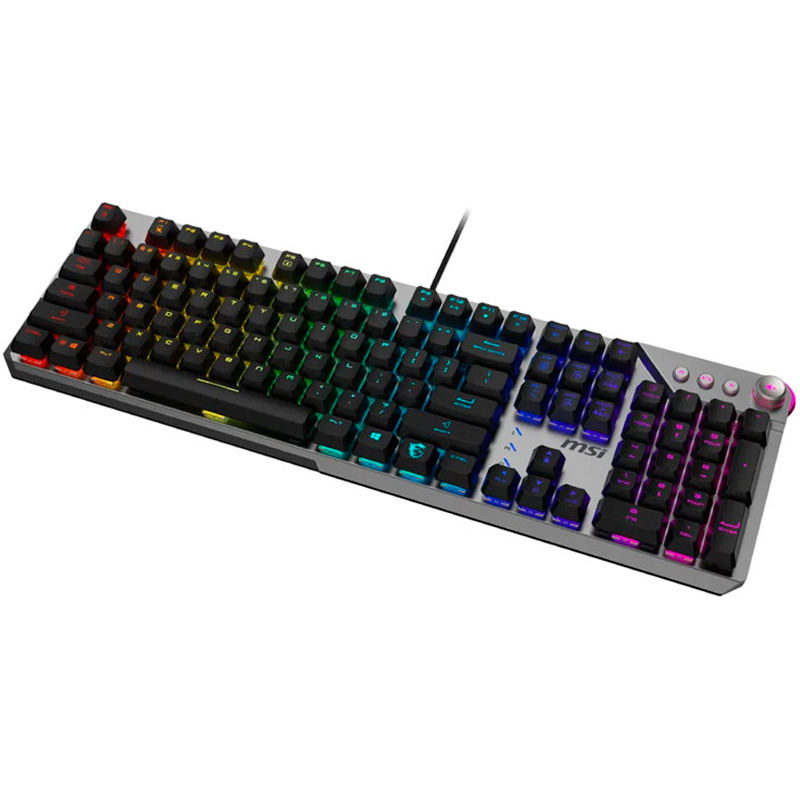 Teclado MSI Strike 600 V2 Silent RGB ISO-ES Kailh Midnight Pro USB Negro