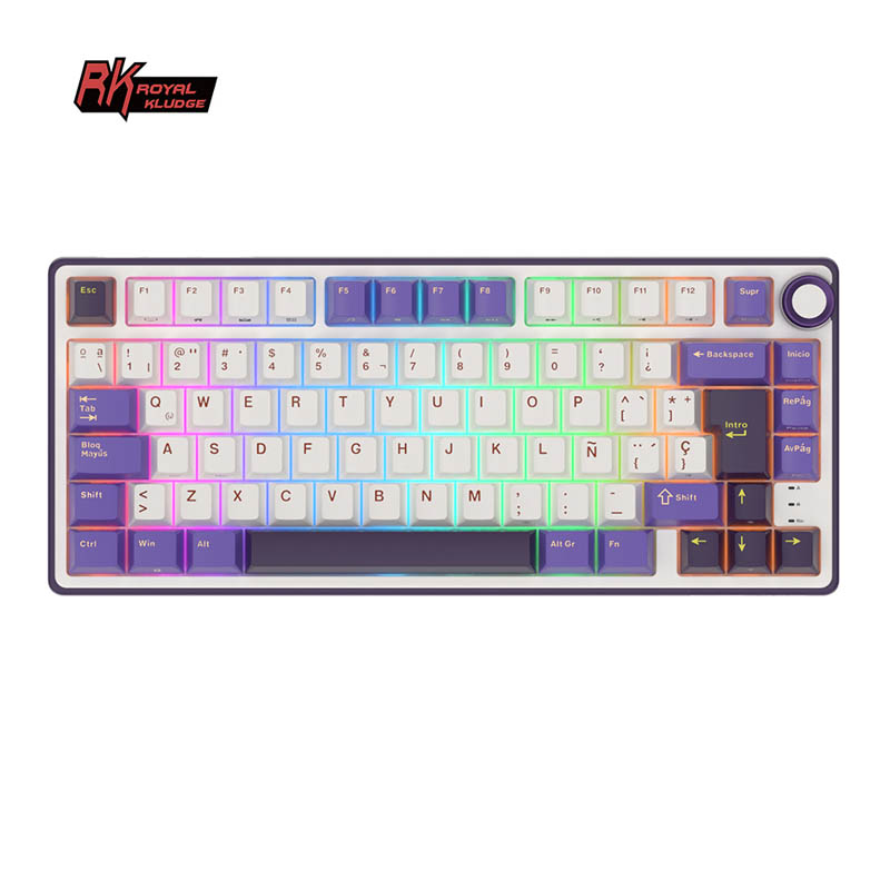 Teclado Gaming Royal Kludge RKR75 ISO-ES Hot-Swappable Switch Silver Speed Blackberry -