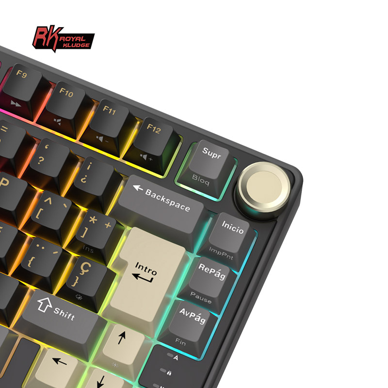 Teclado Gaming Royal Kludge R75 ISO-ES RGB Hot-Swappable Switch Silver Speed Phantom -