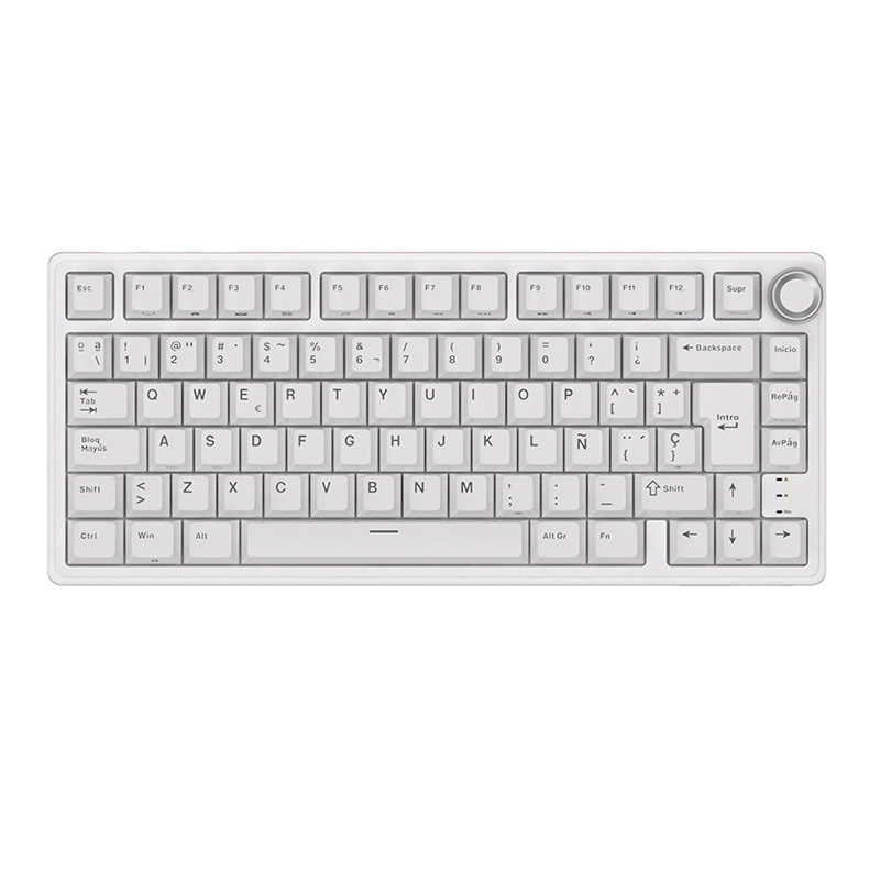Teclado Gaming Royal Kludge RKR75 ISO-ES Hot-Swappable Switch Brown White Edition -