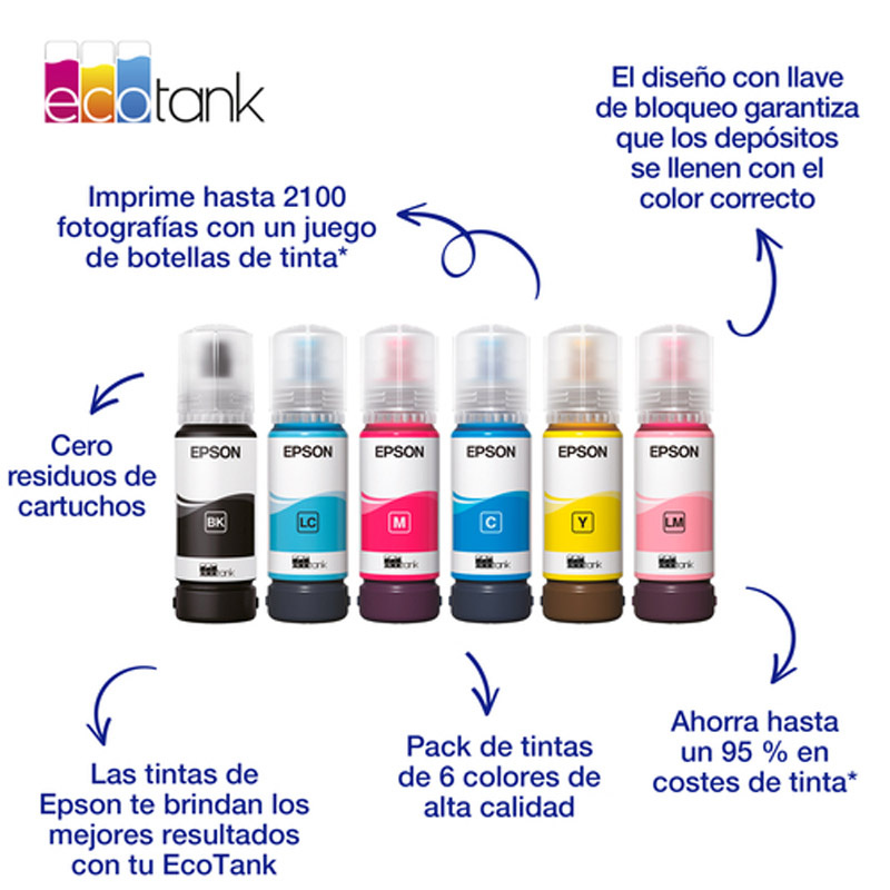 Botella Tinta Epson 107 Negro 70 ml Original