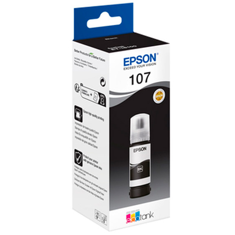Botella Tinta Epson 107 Negro 70 ml Original