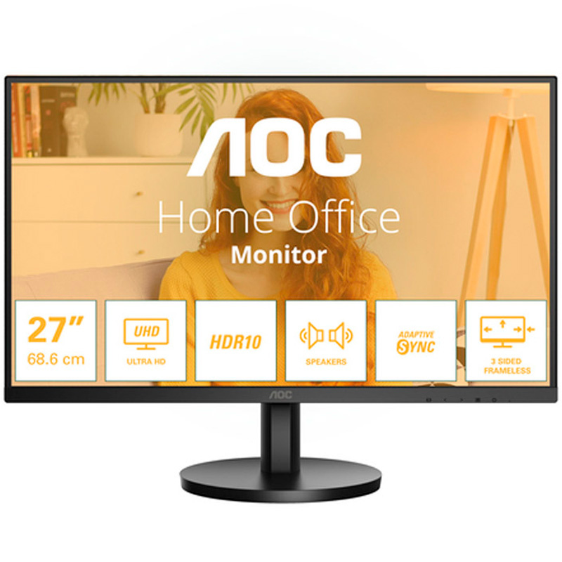Monitor AOC Multimedia U27B3A 27 pulgadas 4K UHD IPS 60Hz 4ms GtG HDR
