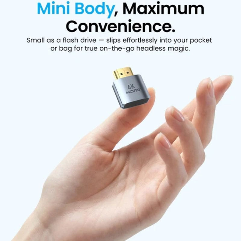 Adaptador HDMI Vention AIXH0 Emulador Dummy Plug 4K 60Hz Aluminio Gris
