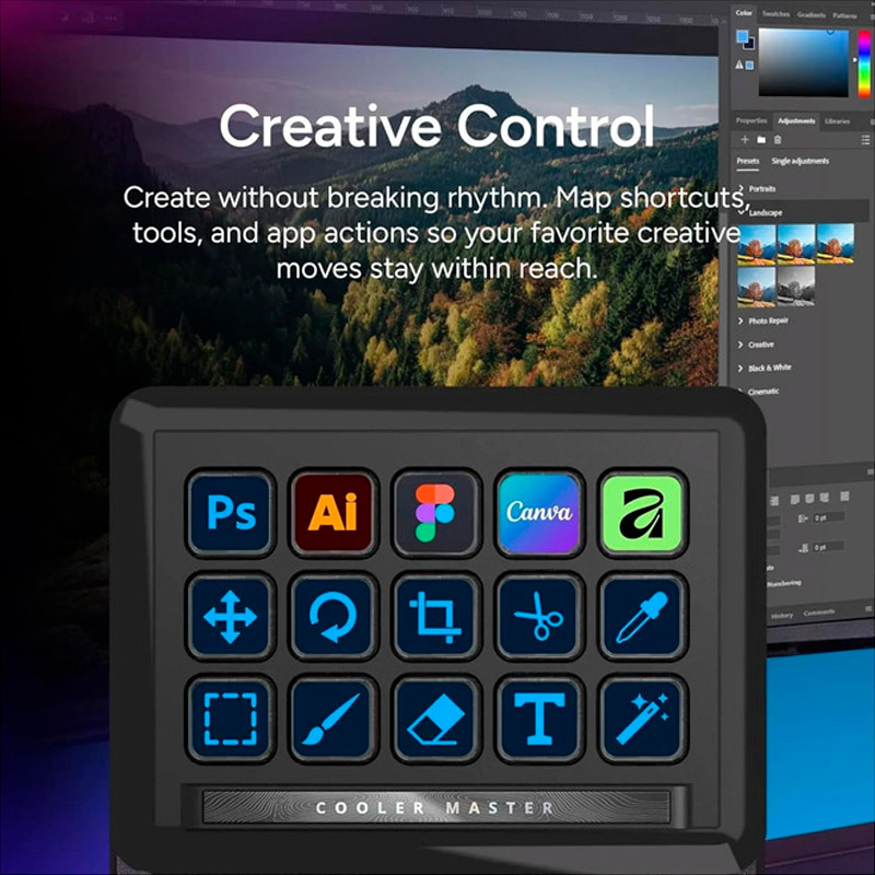 Controlador  Cooler Master MasterHUB Streamer Kit USB-C Negro