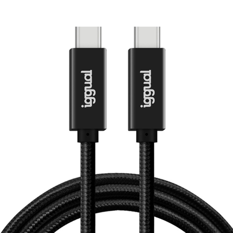 Cable USB iggual USB-C 3.2 Gen2x2 100W 5A 4K 1m Nylon