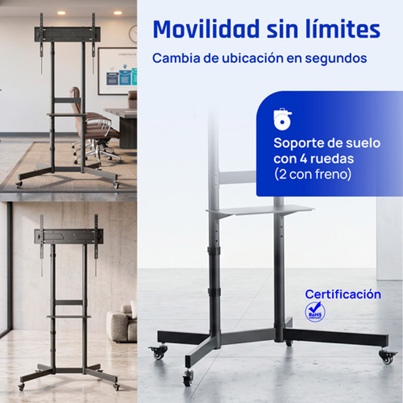 Soporte TV iggual SRTV75 Suelo Ruedas 32 pulgadas-75 pulgadas 70kg