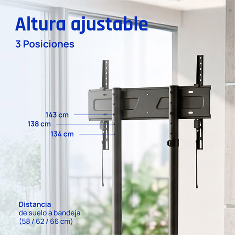 Soporte TV iggual SRTV75 Suelo Ruedas 32 pulgadas-75 pulgadas 70kg