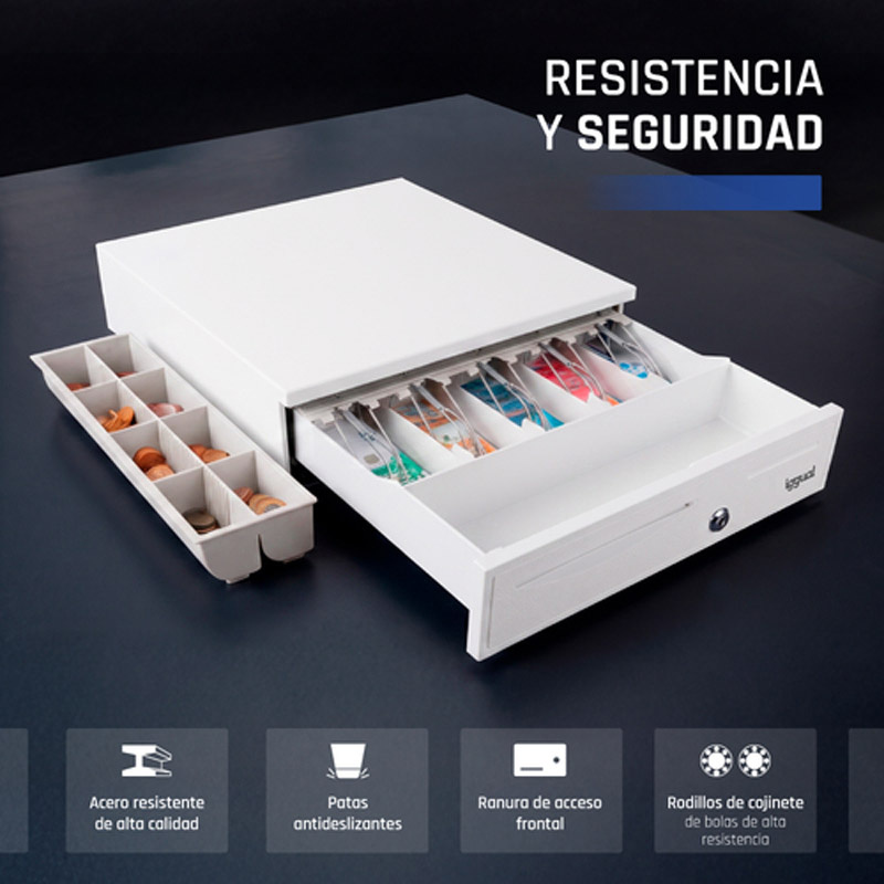 Cajón Portamonedas iggual IRON-50PW 5+8 Blanco Puro