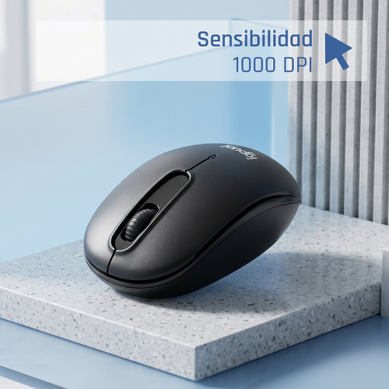 Ratón iggual WOM-STANDARD-3D 1000 DPI Negro