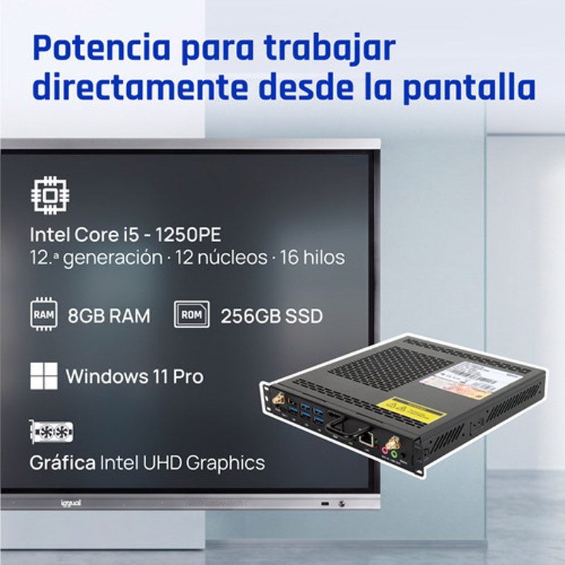 Pantalla iggual OPS ORCHID Intel Core i5-1250PE 8GB 256GB JAE 80-Pin W11P